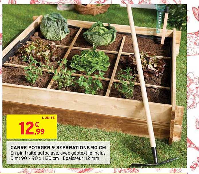 Carré Potager 9 Séparations 90 Cm