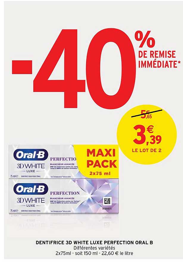 dentifrice 3d white luxe perfection oral b