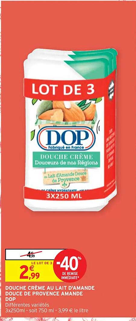 douche crème au lait d'amande douce de provence amande dop