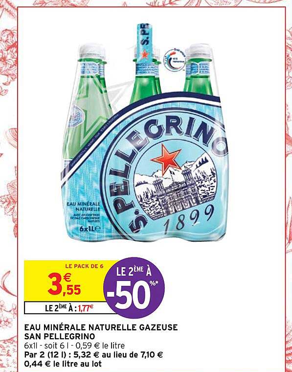 eau minérale naturelle gazeuse san pellegrino