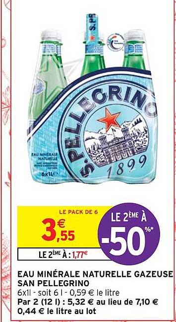 eau minérale naturelles gazeuse san pellegrino