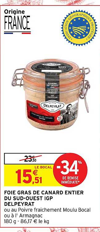 foie gras de canard entier du sud-ouest igp delpeyrat