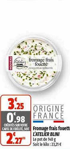 fromage frais fouetté l'atelier blini