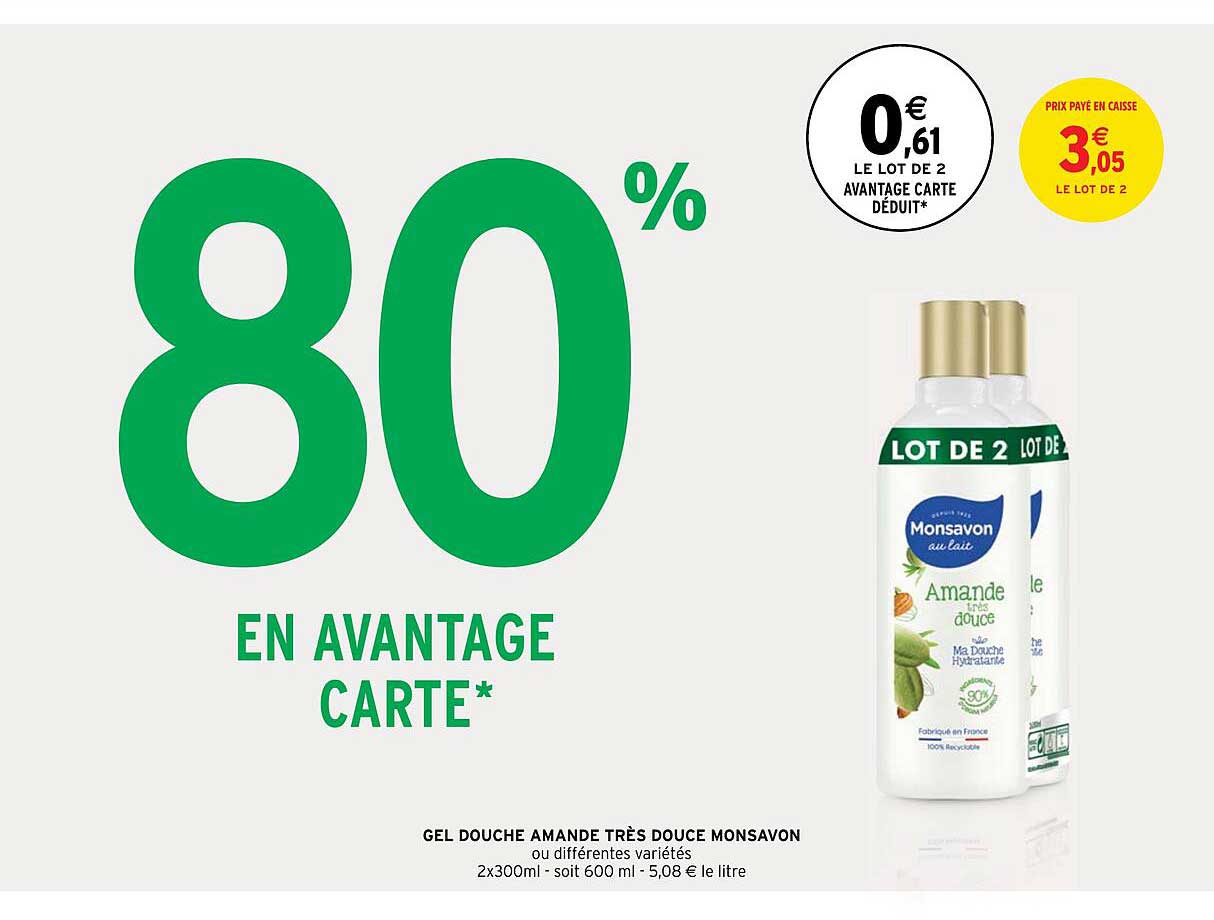 gel douche amande très douce monsavon