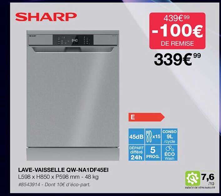 lave-vaisselle qw-na1df45ei sharp