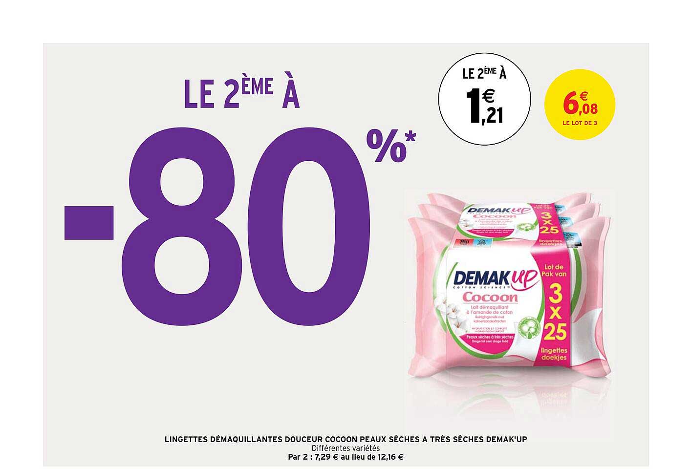 lingettes démaquillantes douceur cocoon peaux sèches à très sèches demak'up