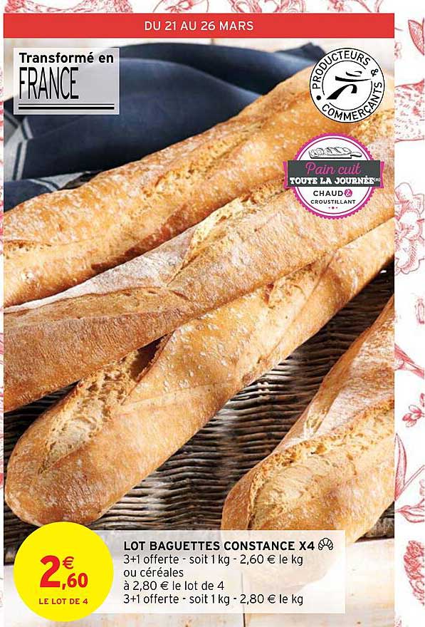 Lot Baguettes Constance X 4