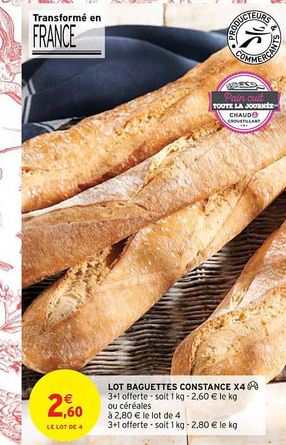 Lot Baguettes Constance X 4
