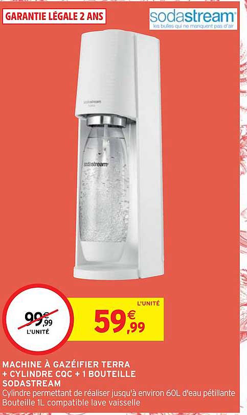 machine à gazéifier terra + cylindre coc + 1 bouteille sodastream
