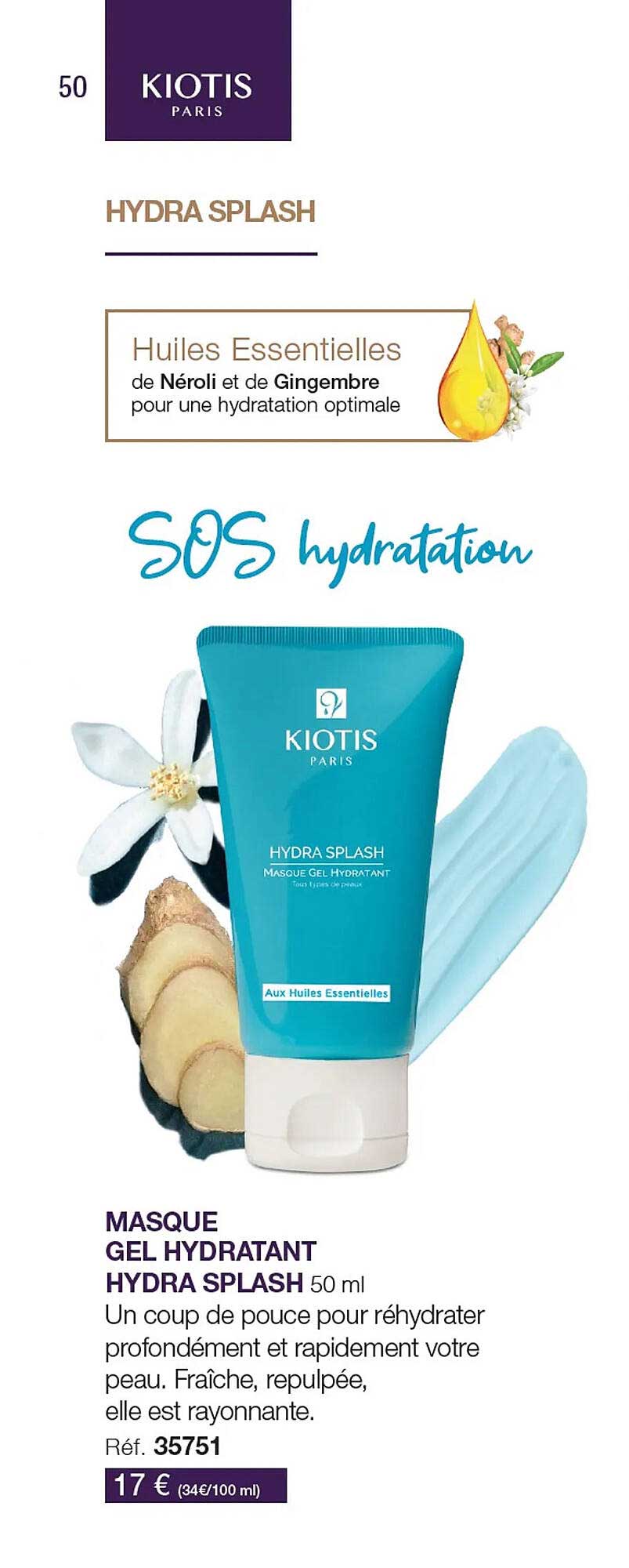 masque gel hydratant hydra splash
