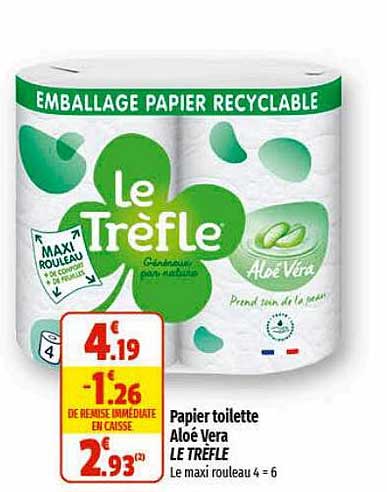 Papier Toilette Aloé Vera Le Trèfle