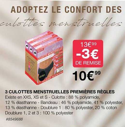 3 culottes menstruelles premières règles