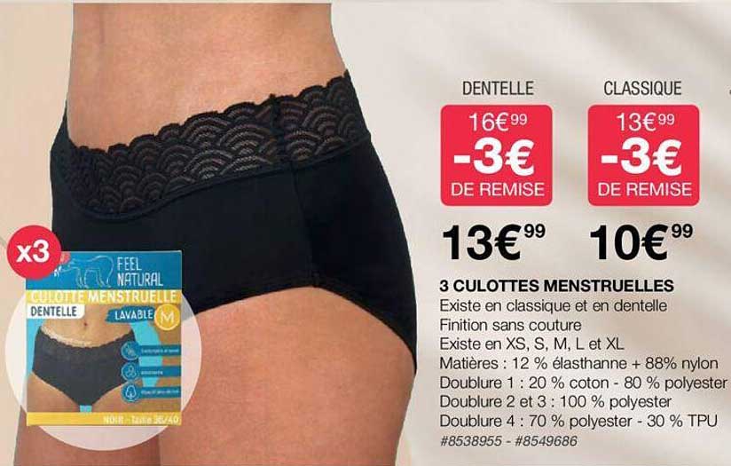 3 culottes menstruelles
