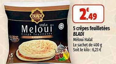 5 crêpes feuilletées bladi