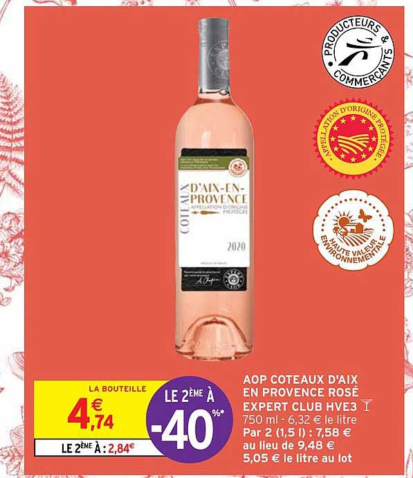 Aop Côteaux D'aix En Provence Rosé Expert Club Hve3