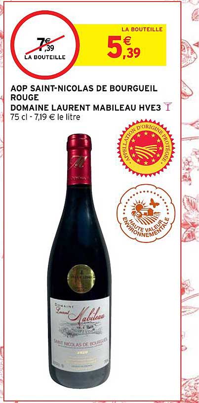 aop saint-nicolas dde bourgueil rouge domaine laurent mabileau hve3