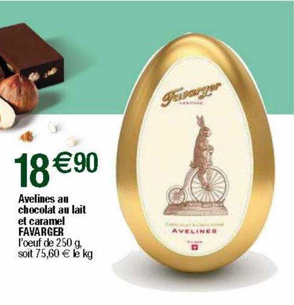 avelines au chocolat au lait et caramel favarger
