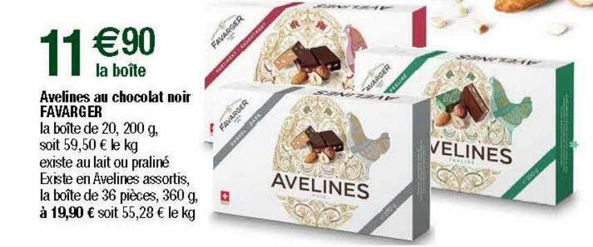 avelines au chocolat noir favarger