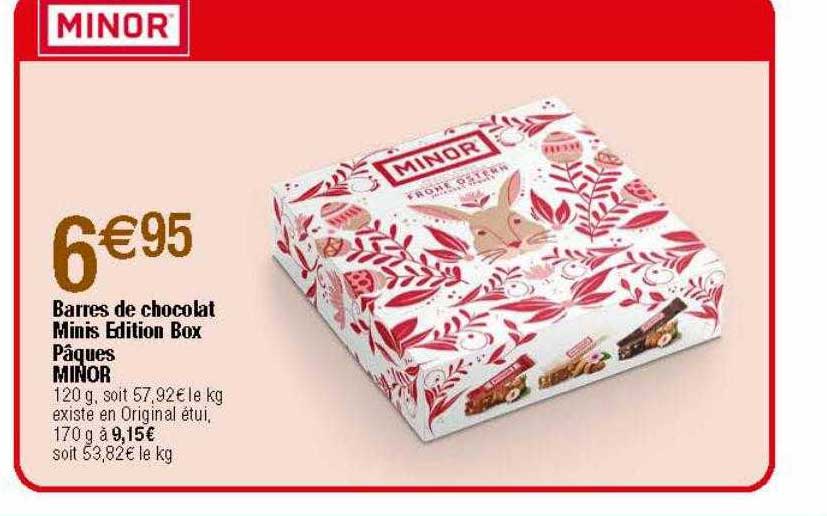 barres de chocolat minis édition box pâques minor