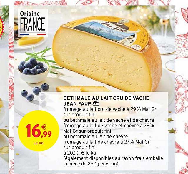 Bethmale Au Lait Cru De Vache Jean Faup