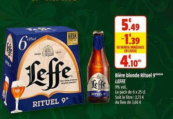 bière blonde rituel 9° leffe