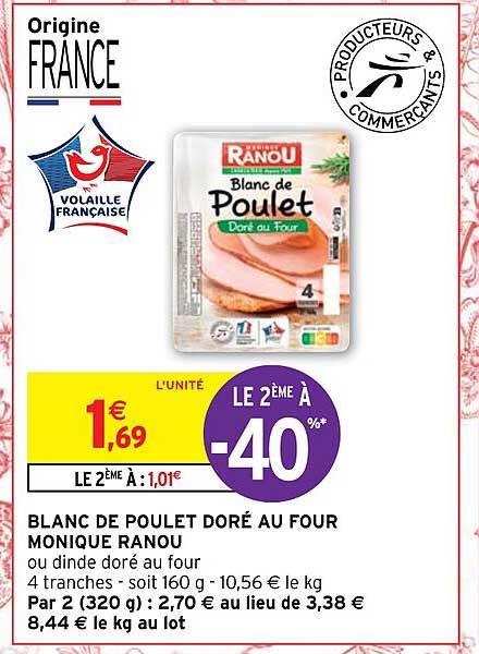 blanc de poulet doré au four monique ranou