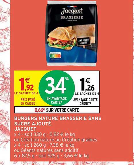 burgers nature brasserie sans sucre ajouté jacquet