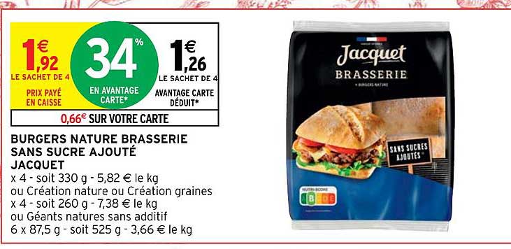 burgers nature brasserie sans sucre ajouté jacquet