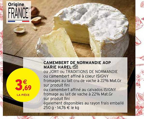 camembert de normandie aop marie harel