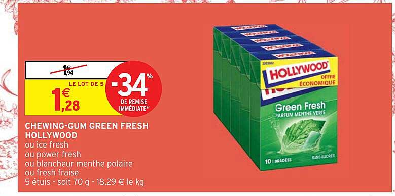 chewing-gum green fresh hollywood