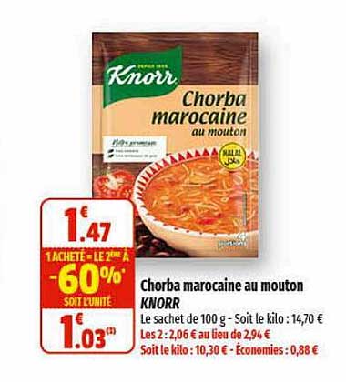 chorba marocaine au mouton knorr