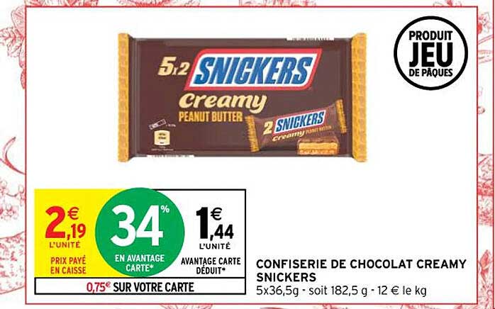 Confiserie De Chocolat Creamy Snickers