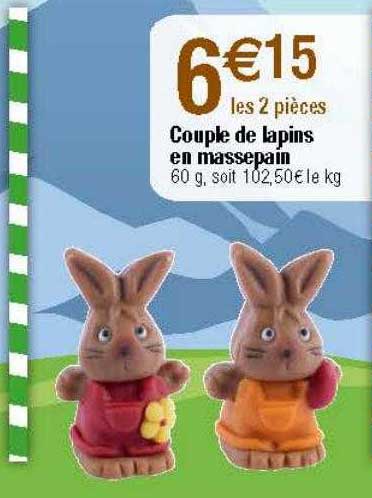 couple de lapins en massepain
