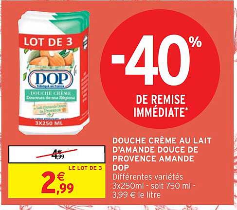 douche crème au lait d'amande douce de provence amande dop