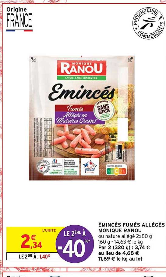 émincés fumés allégés monique ranou