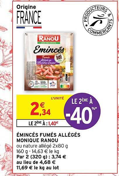 émincés fumés allégés monique ranou