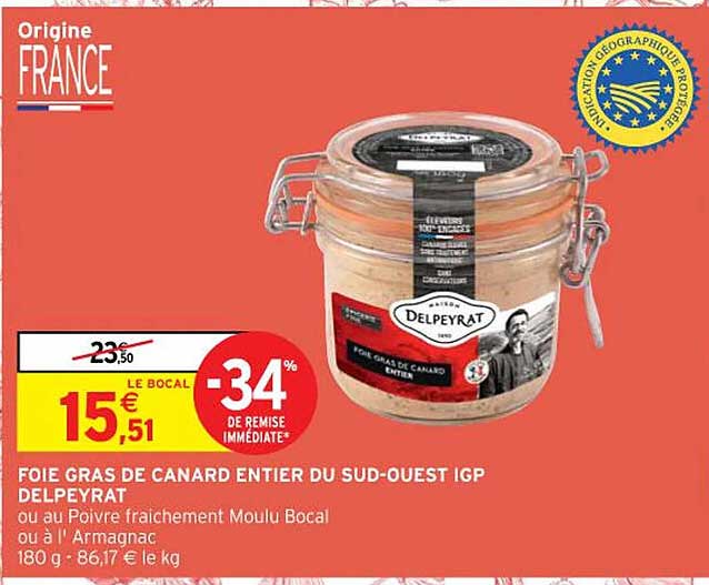 foie gras de canard entier du sud-ouest igp delpeyrat