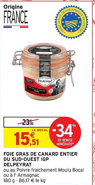 foie gras de canard entier du sud-ouest igp delpeyrat