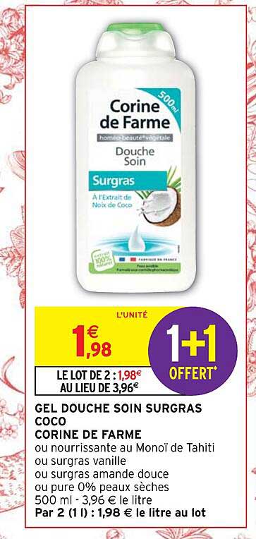 Gel Douche Soin Surgras Coco Corine De Farme