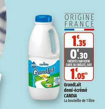 grand lait demi-écrémé candia