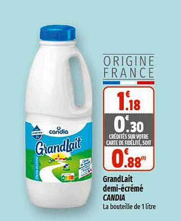 grand lait demi-écrémé candia