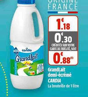 grand lait demi-écrémé candia
