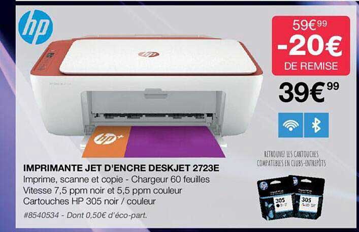 imprimante jet d'encre deskjet 2723e hp