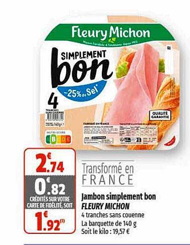 jambon simplement bon fleury michon