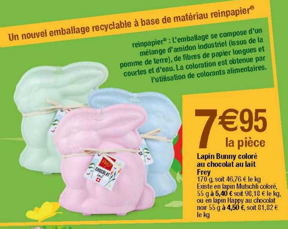 lapin bunny coloré au chocolat au lait frey