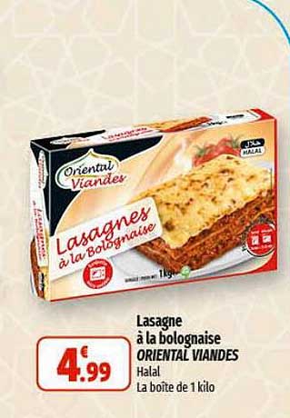 Lasagne à La Bolognaise Oriental Viandes