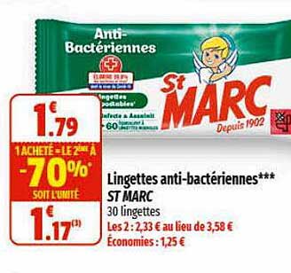 lingettes anti-bactériennes st marc