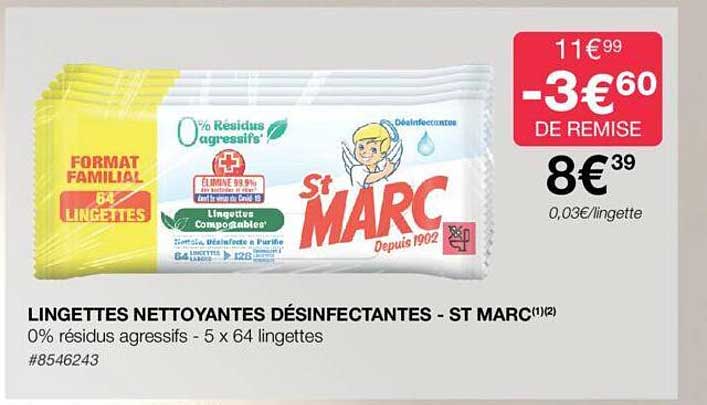 lingettes nettoyantes désinfectantes - st marc