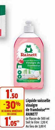 Liquide Vaisselle Vinaigre De Framboise Rainett