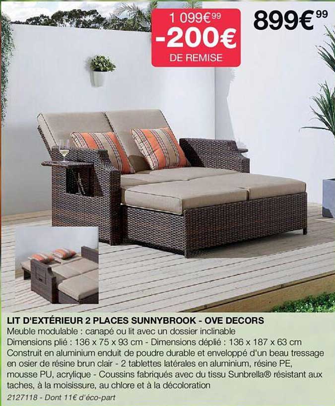 lit d'extérieur 2 places sunnybrook - ove decors